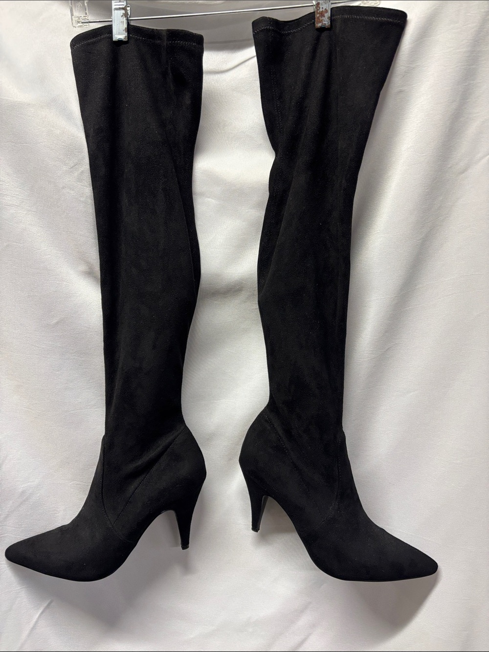 Carlos Classic Black Knee-High Stiletto Boots - Women